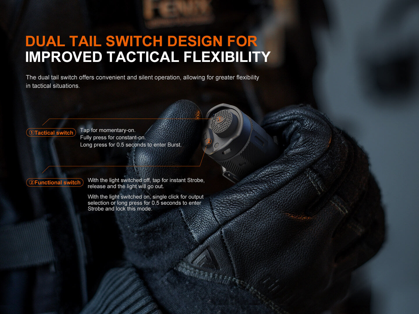 Fenix TK17 Dual Switch Tactical Flashlight - Energize Trek