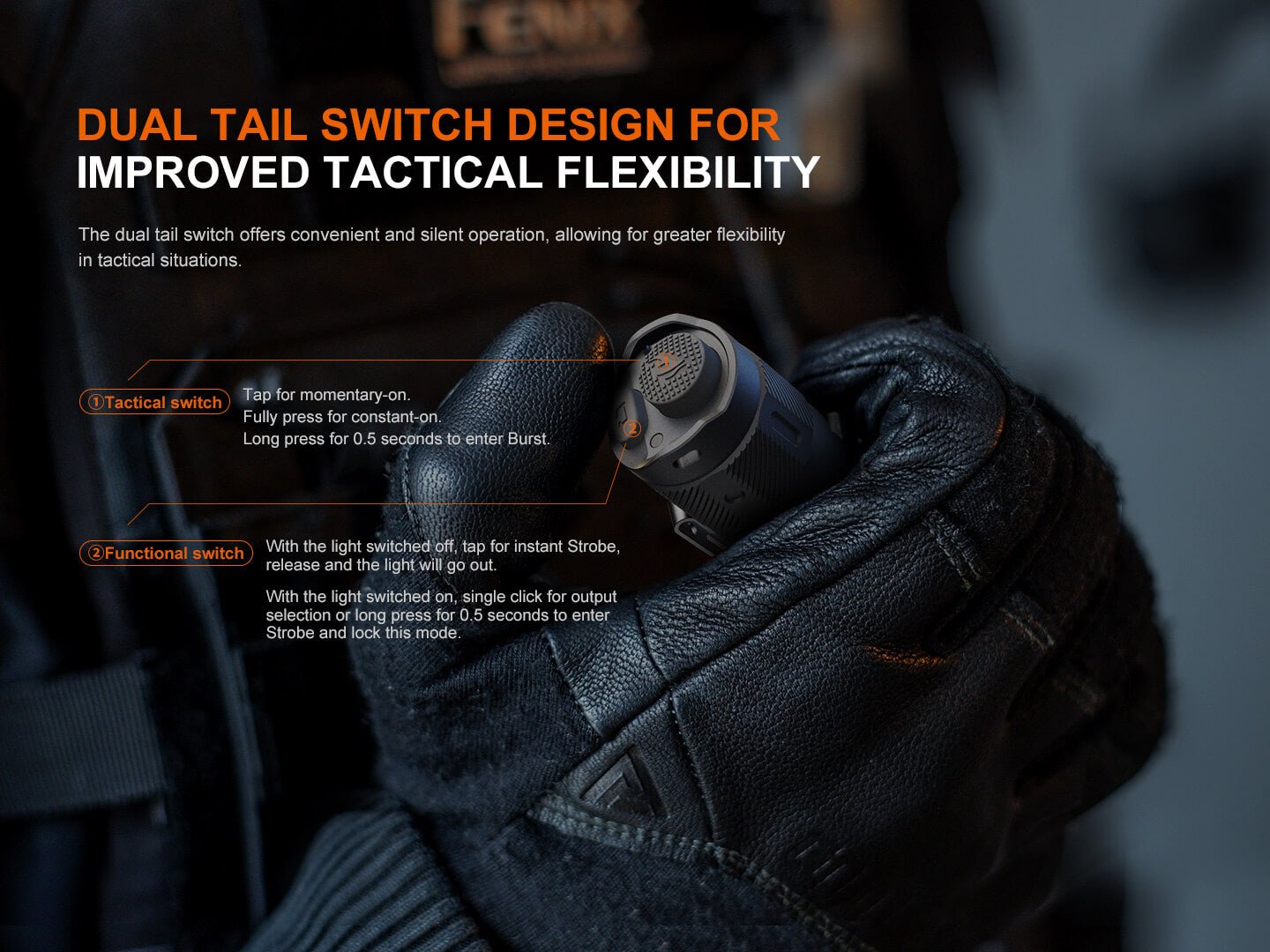 Fenix TK17 Dual Switch Tactical Flashlight - Energize Trek