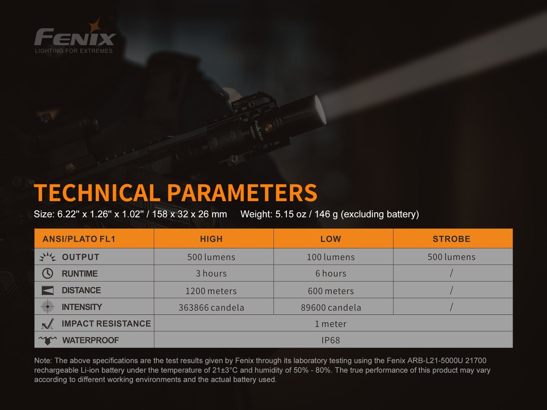 Fenix TK30 White Laser LED Flashlight - Energize Trek