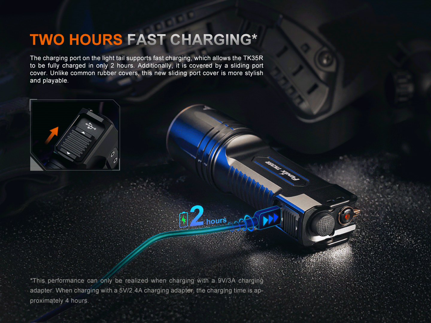 Fenix TK35R Rechargeable High-Performance Tactical Flashlight - Energize Trek