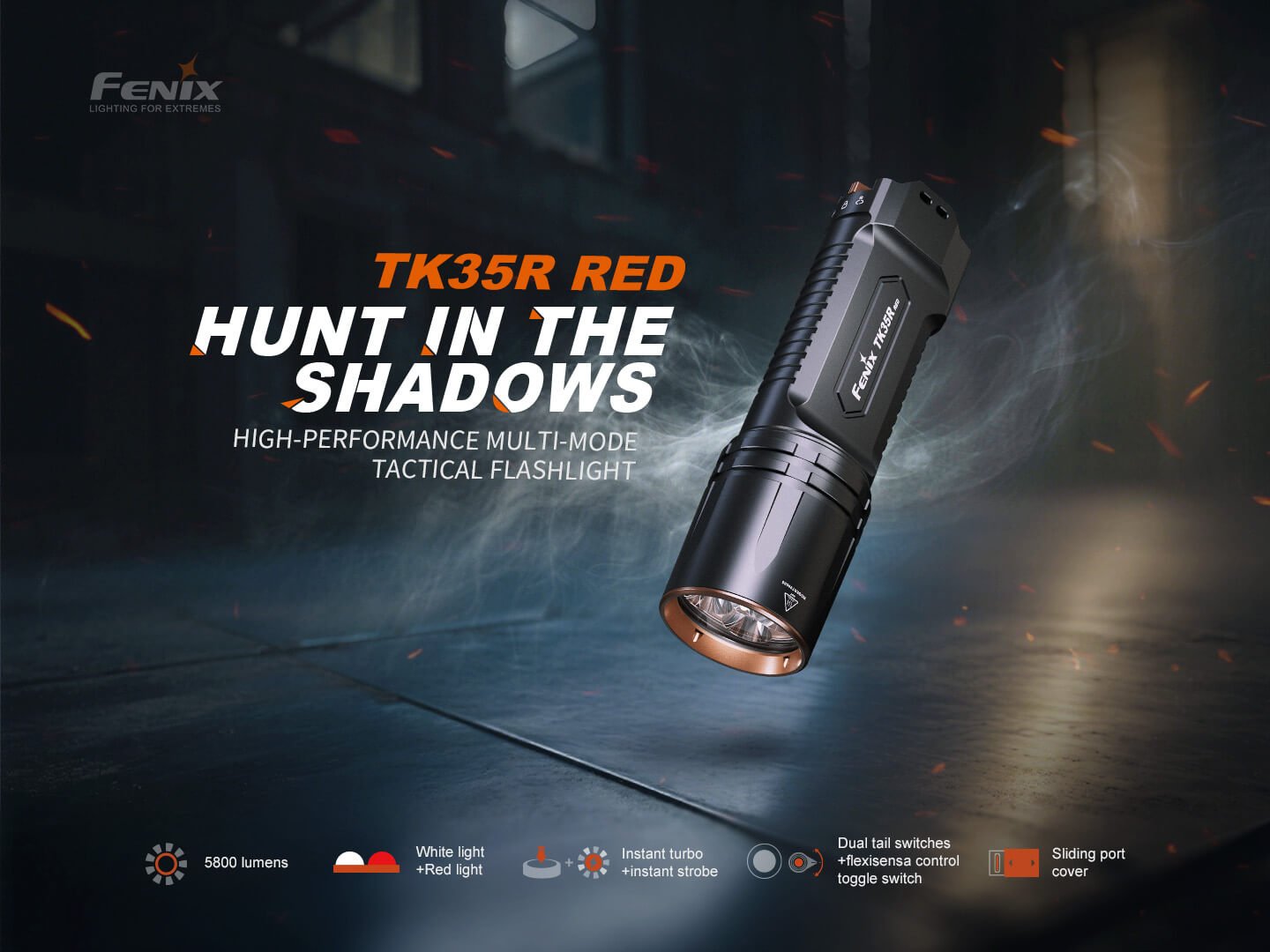 Fenix TK35R Rechargeable High-Performance Tactical Flashlight - Energize Trek