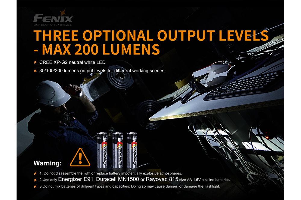 Fenix WF11E Intrinsically Safe Flashlight - Energize Trek