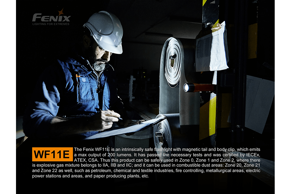Fenix WF11E Intrinsically Safe Flashlight - Energize Trek