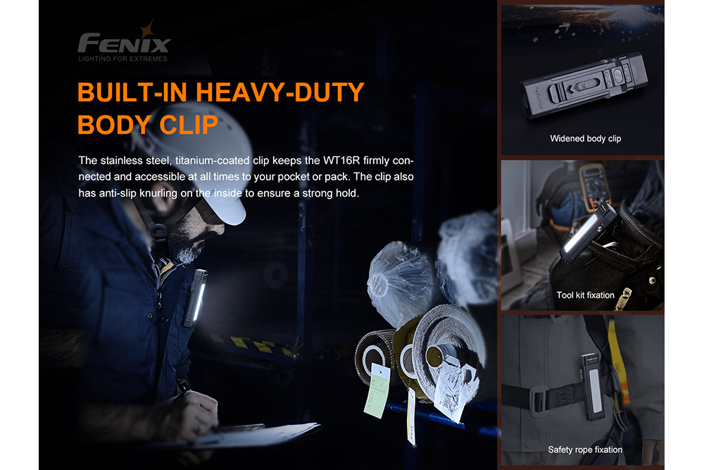 Fenix WT16R Rechargeable Work Light - Energize Trek