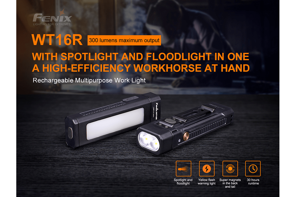 Fenix WT16R Rechargeable Work Light - Energize Trek
