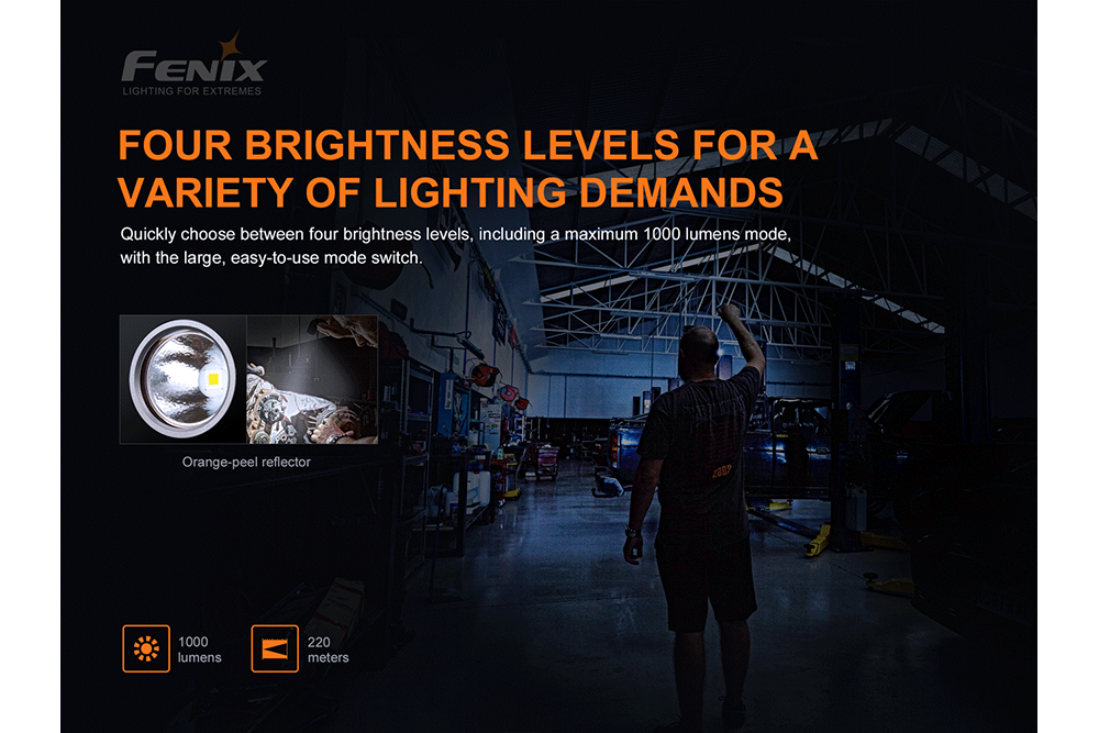 Fenix WT25R Adjustable Head LED Flashlight - 1000 Lumens - Energize Trek