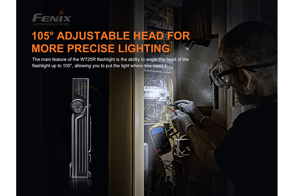 Fenix WT25R Adjustable Head LED Flashlight - 1000 Lumens - Energize Trek