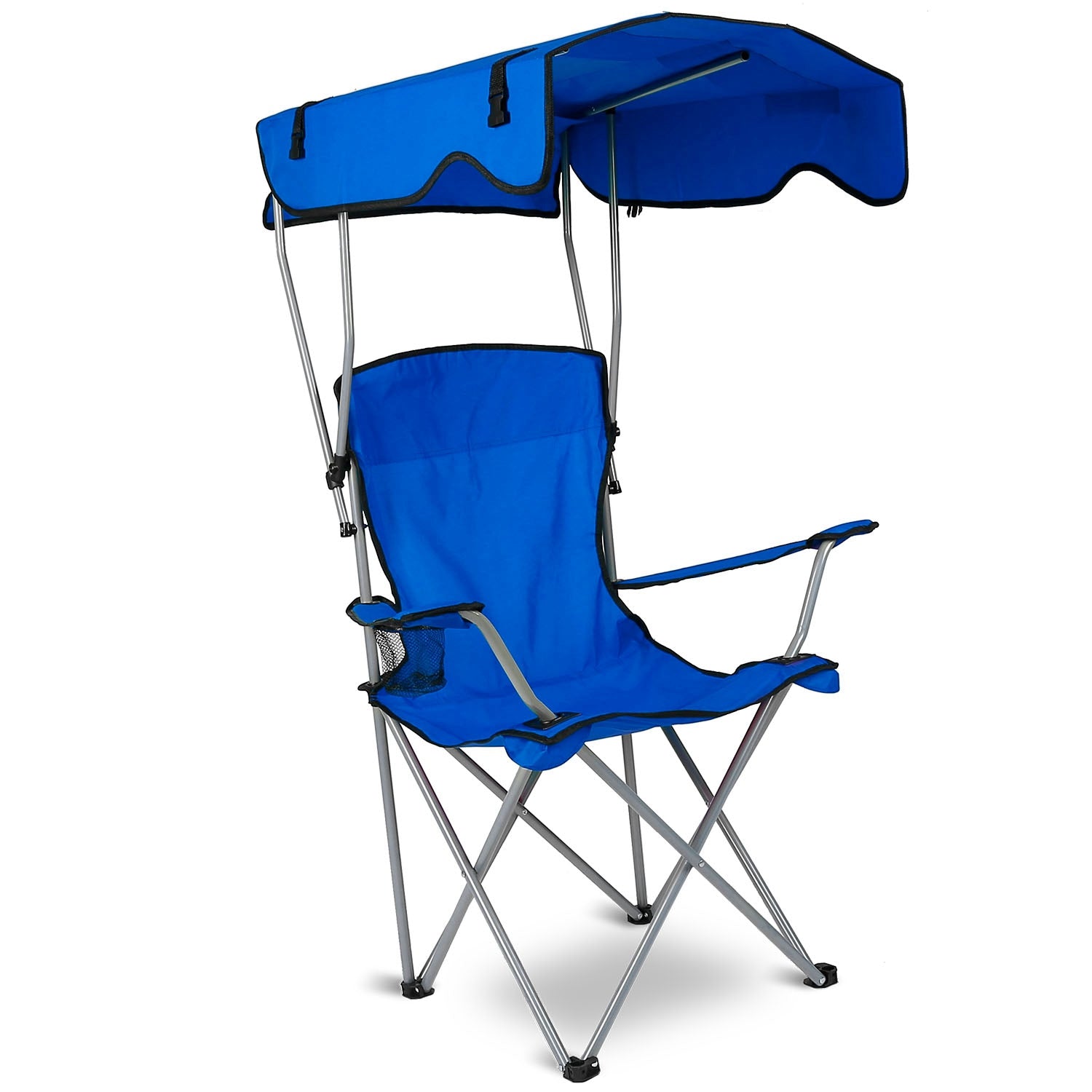 Foldable Beach Canopy Chair Sun Protection Camping Lawn Canopy Chair 330LBS Load Folding Seat w/ Cup Holder For Beach Poolside Travel Picnic - Energize Trek