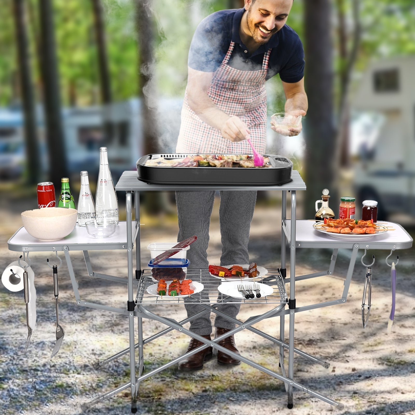 Foldable Outdoor BBQ Table Grilling Stand - Energize Trek