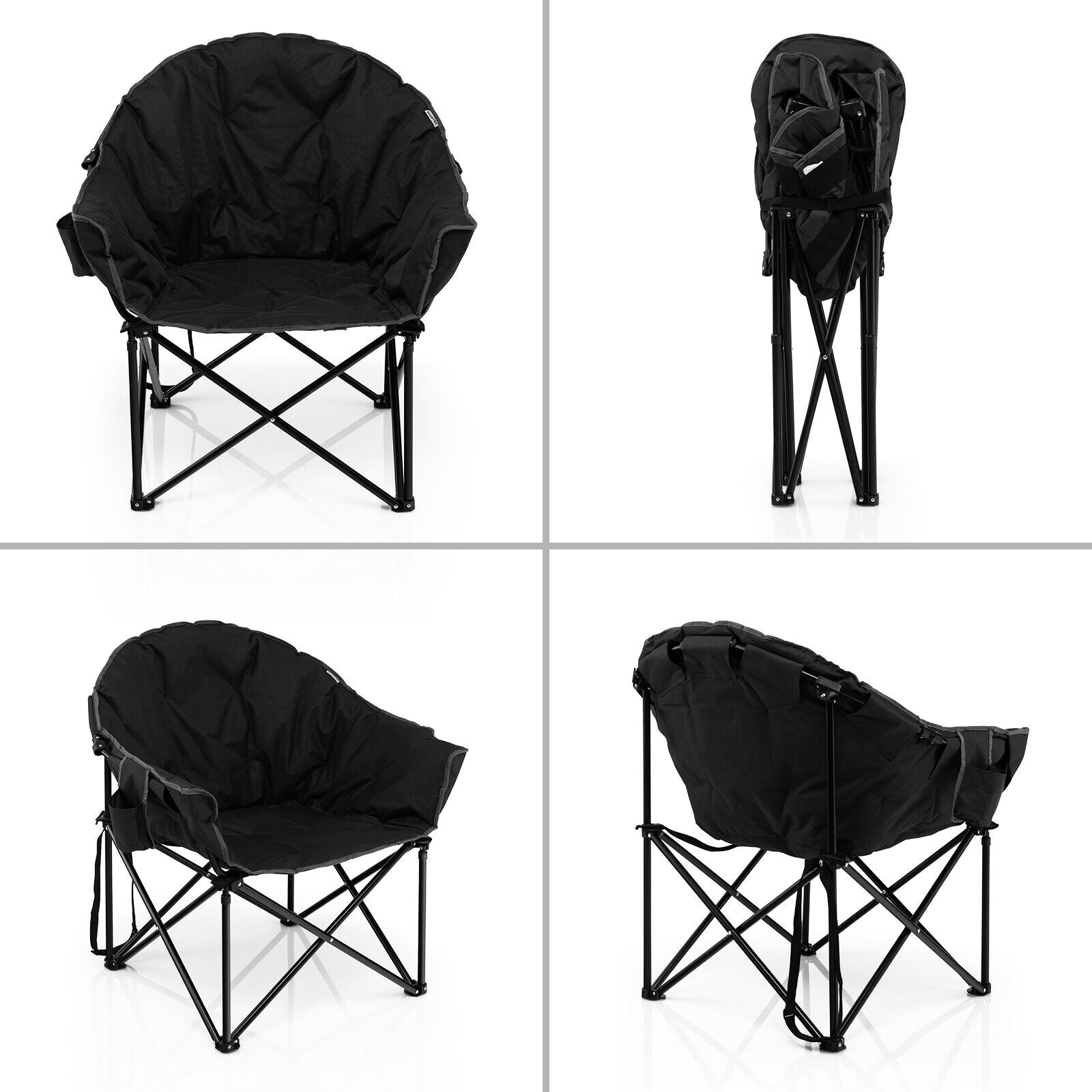 Folding Camping Moon Padded Chair with Carrying Bag - Energize Trek