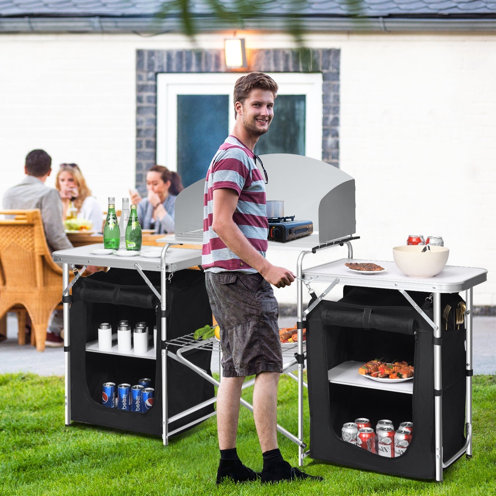 Folding Camping Table with Storage Organizer - Energize Trek