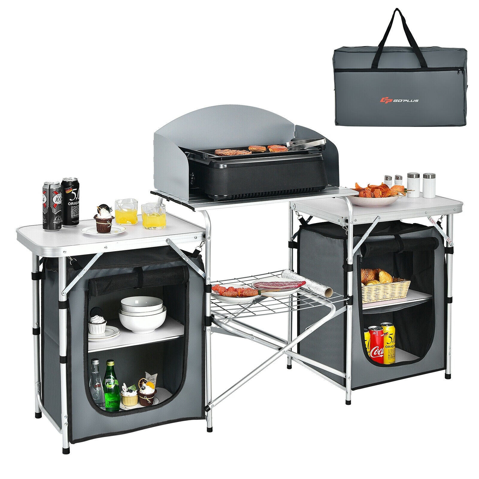Folding Camping Table with Storage Organizer - Energize Trek
