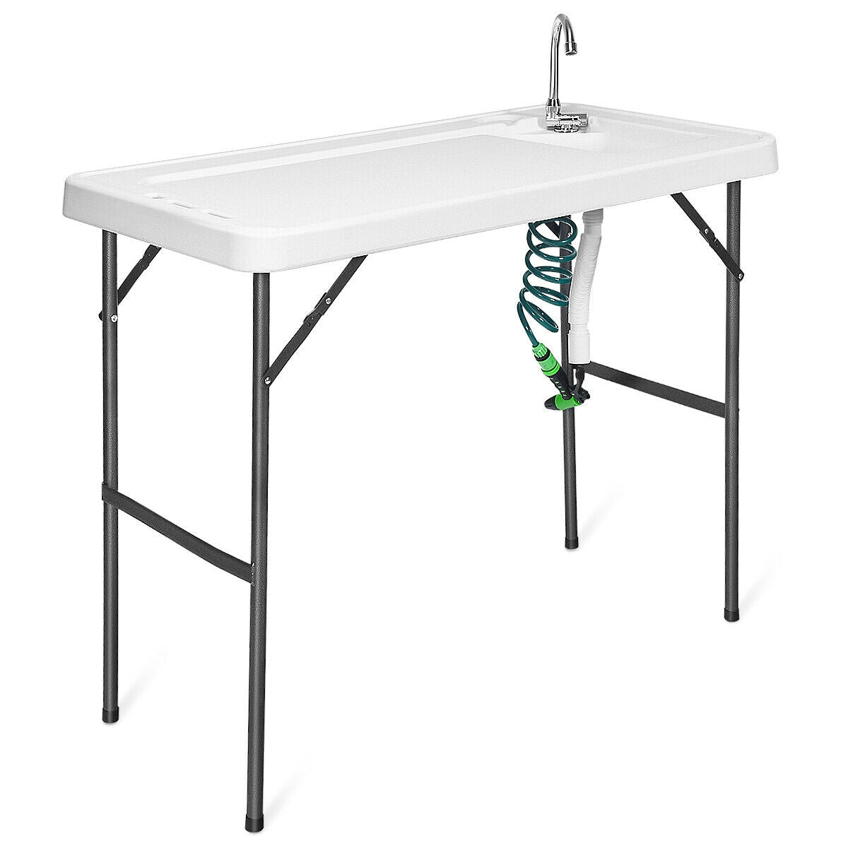 Folding Cleaning Sink Faucet Cutting Camping Table with Sprayer - Energize Trek