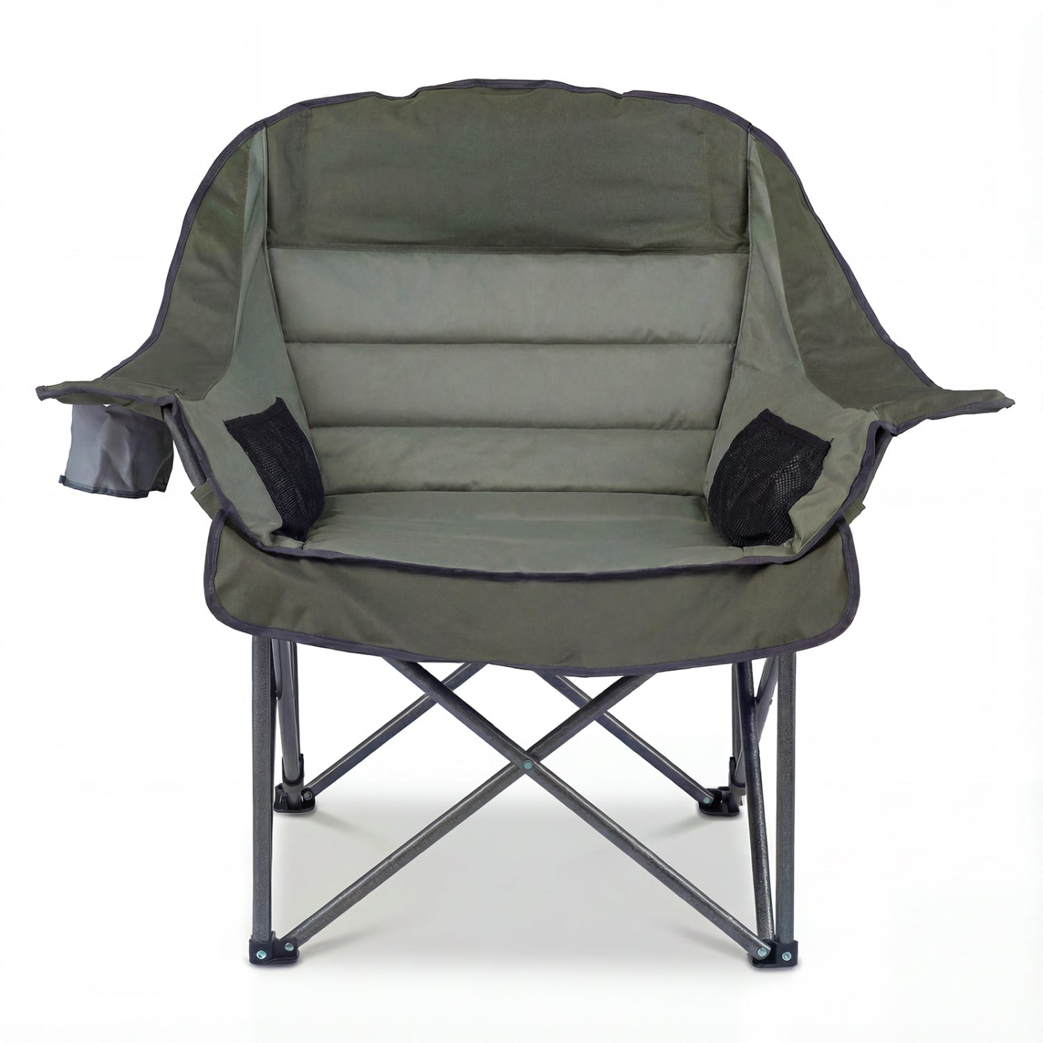 Folding Oversized Camping Chair with Side Pockets and Cup Holder - Energize Trek