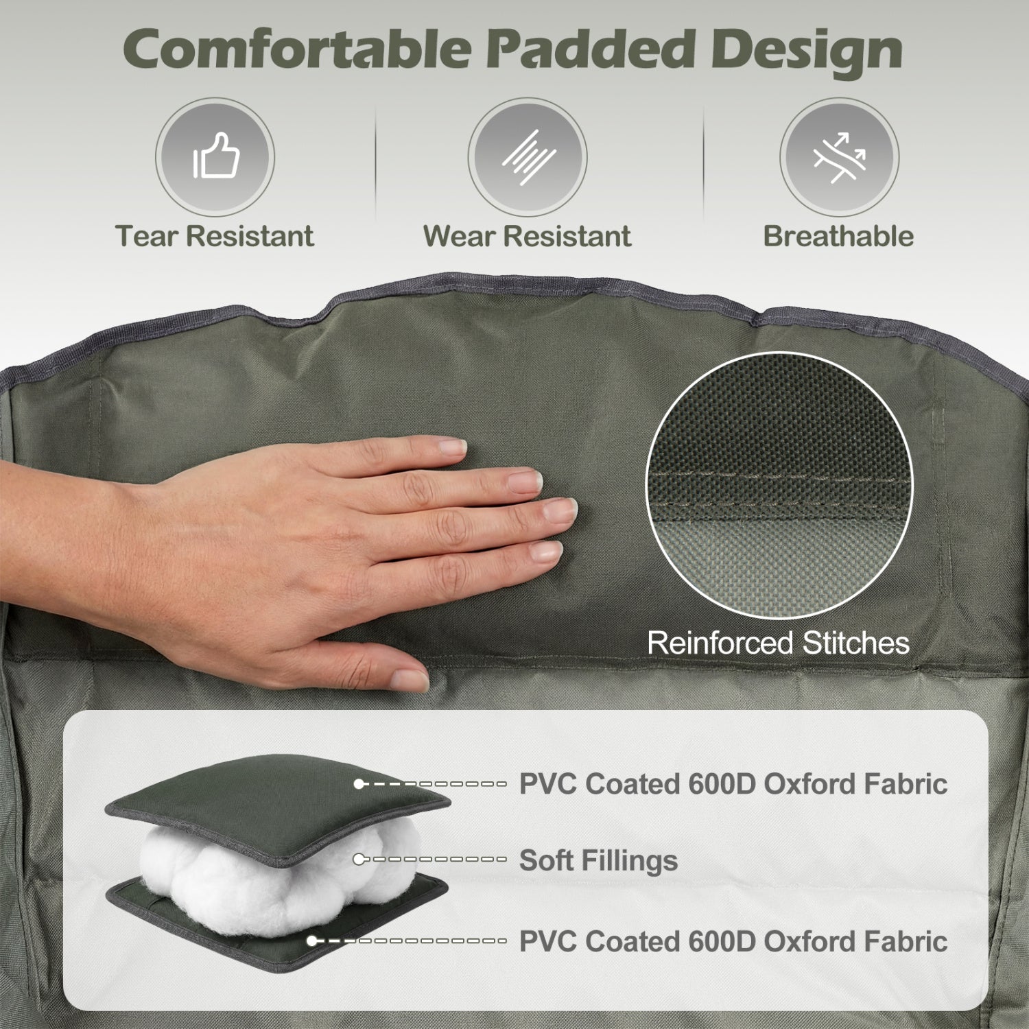 Folding Oversized Camping Chair with Side Pockets and Cup Holder - Energize Trek