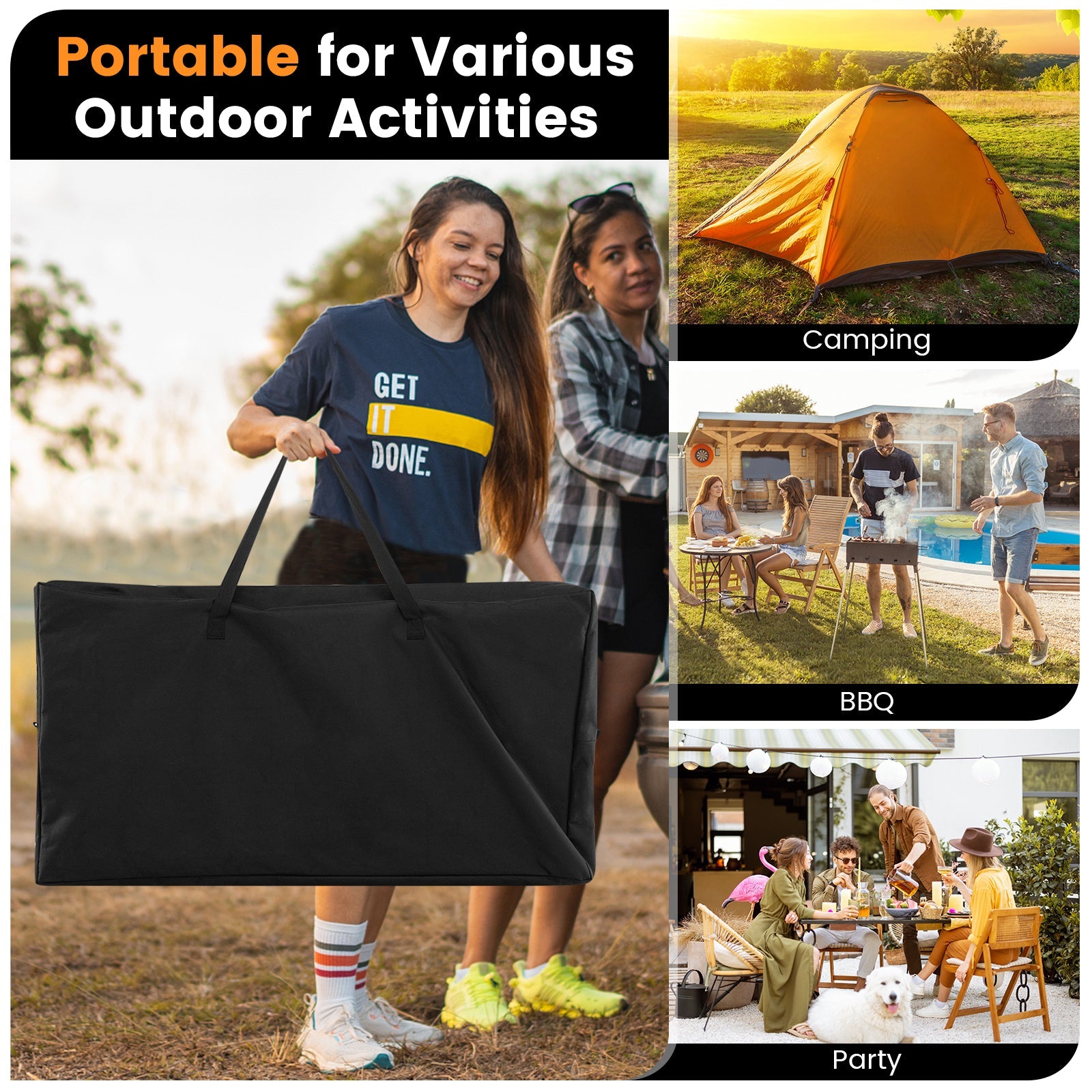 Folding Portable Outdoor Cook Station with Heat-Resistant Aluminum Tabletop - Energize Trek