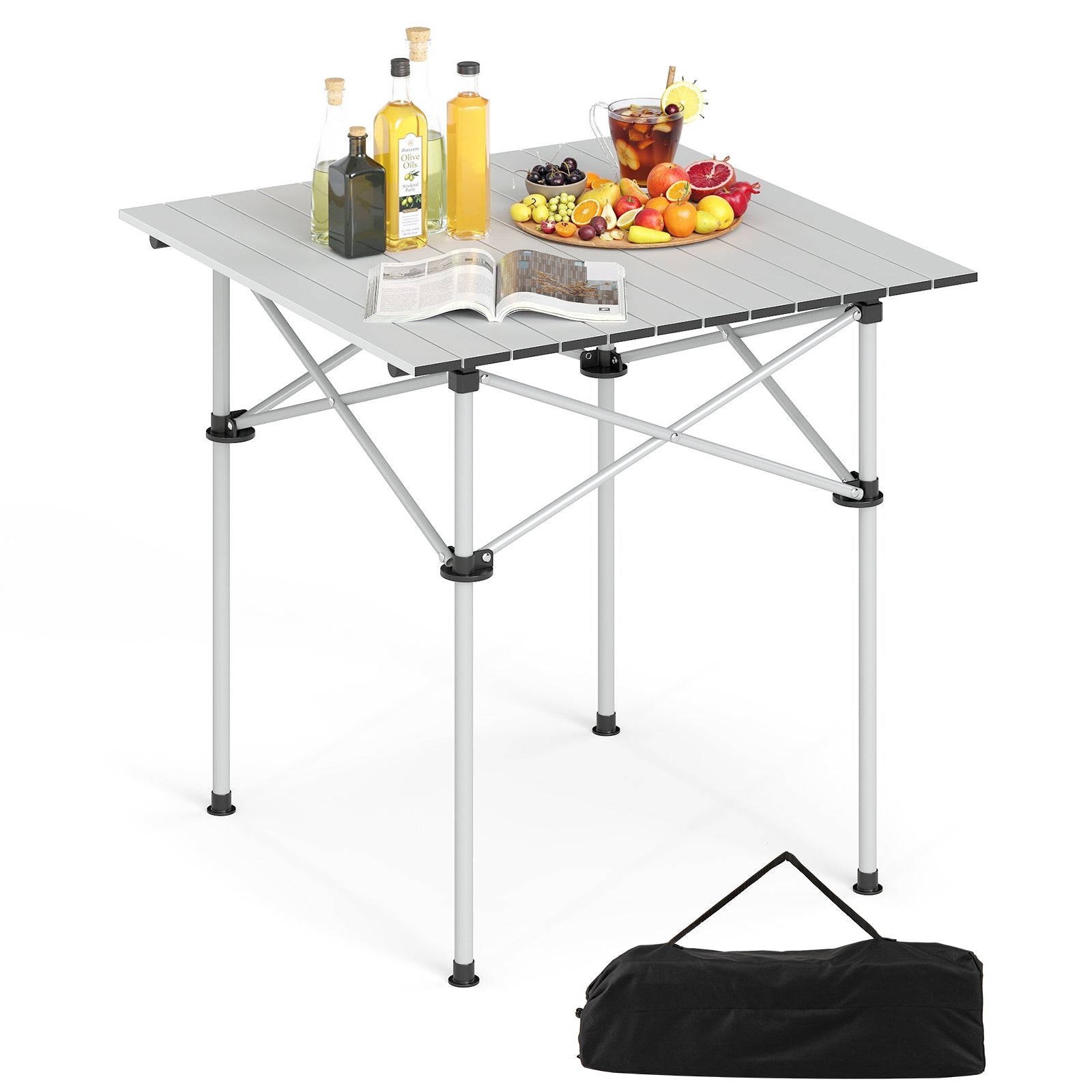 Folding Roll-up Camping Table with Metal Legs - Energize Trek