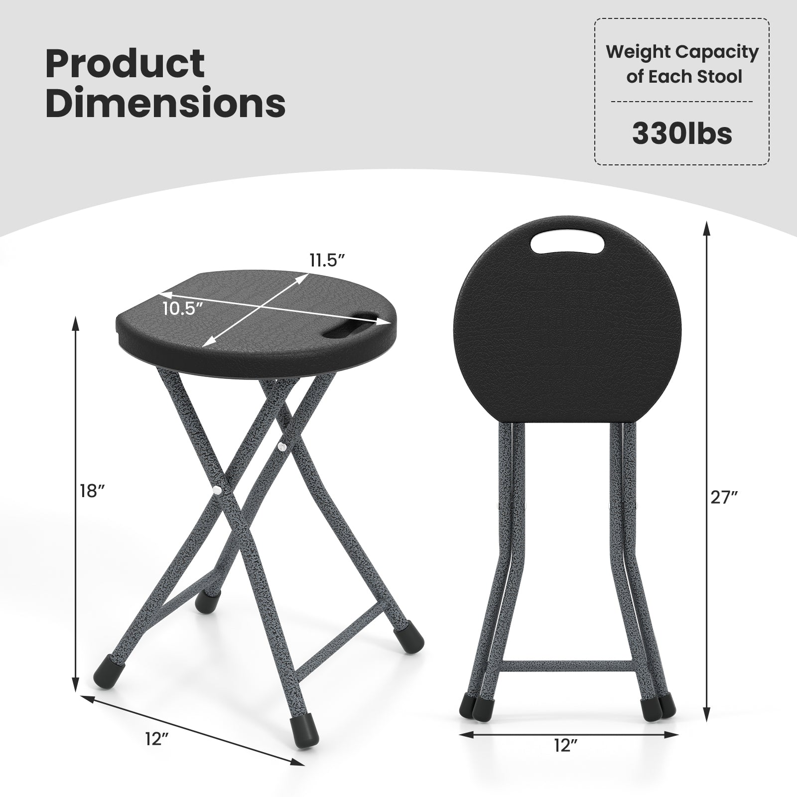 Folding Stool with Built-in Handle for Adults - Energize Trek
