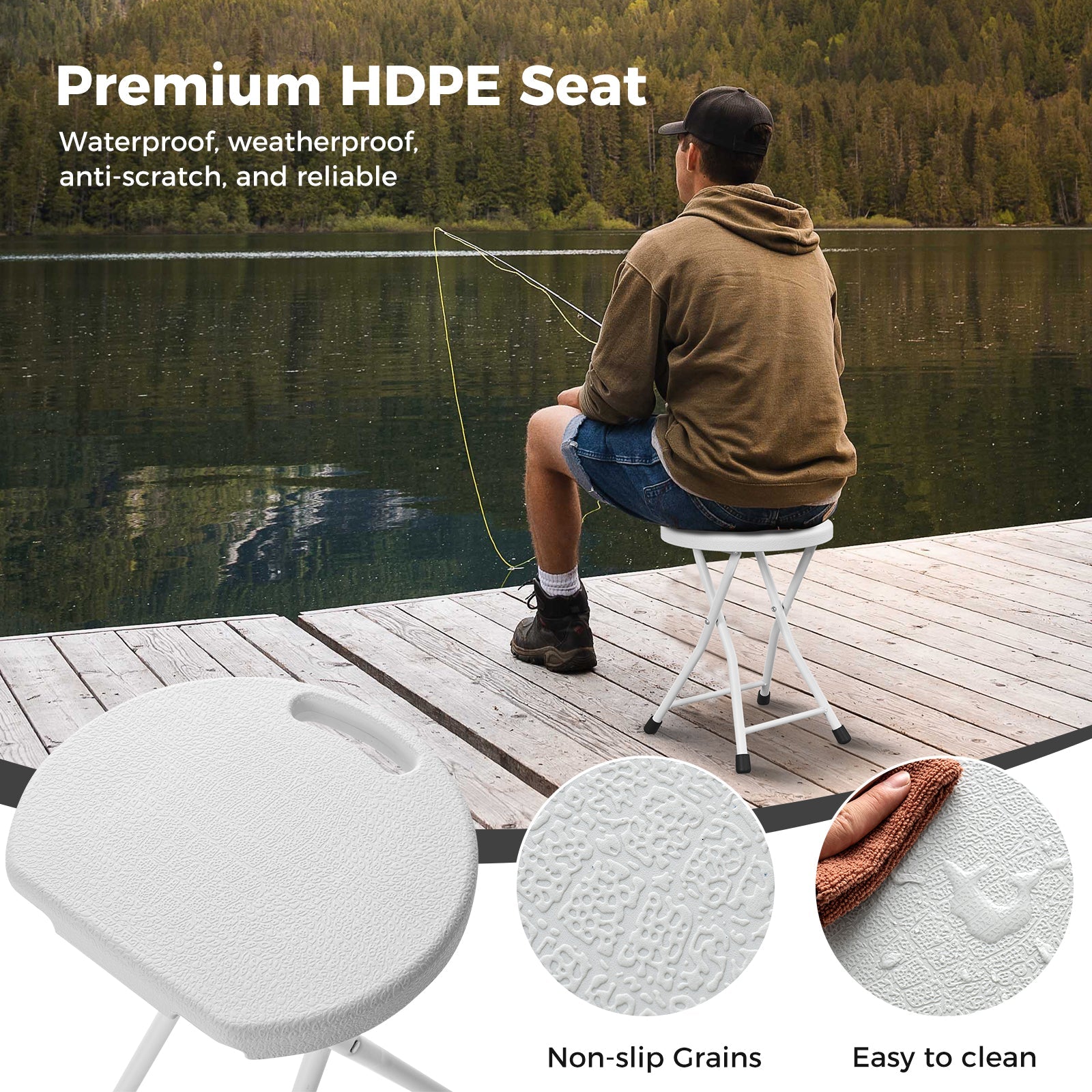 Folding Stool with Built-in Handle for Adults - Energize Trek