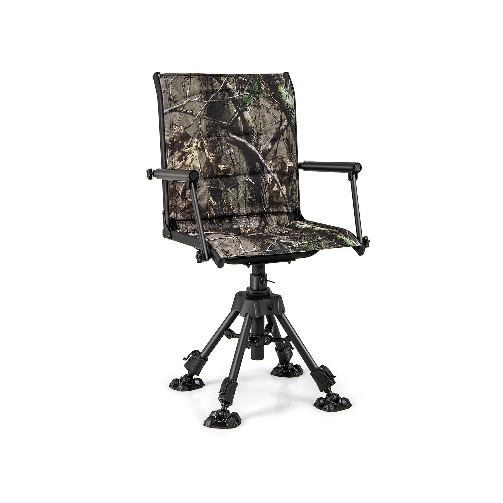 Folding Swivel Patio Chair with 4 Adjustable Leg - Energize Trek