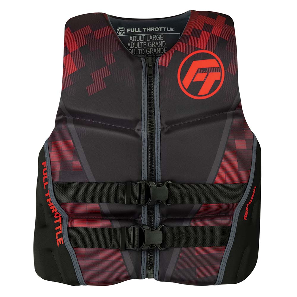 Full Throttle Mens RapidDry FlexBack Life Jacket L BlackRed 14250010004022