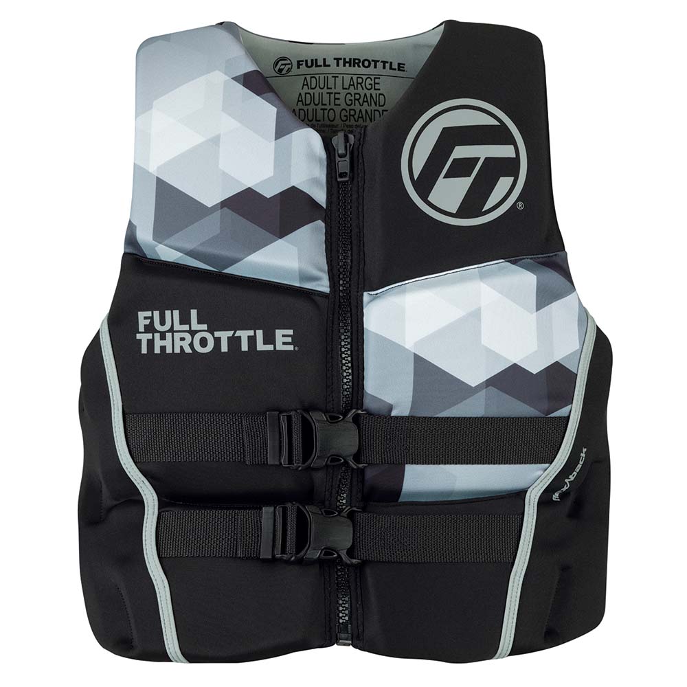 Full Throttle Mens RapidDry FlexBack Life Jacket XL BlackGrey 14250070105022