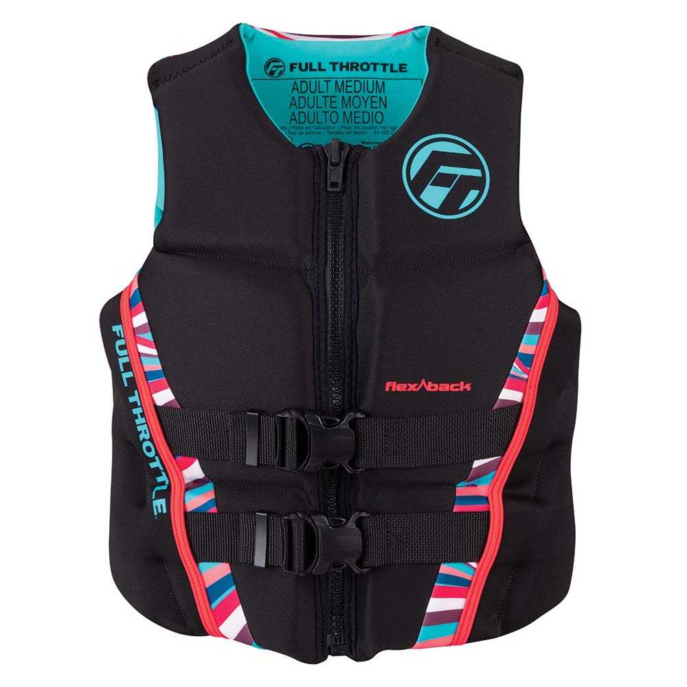 Full Throttle Womens RapidDry FlexBack Life Jacket Womens L PinkBlack 14250010584022