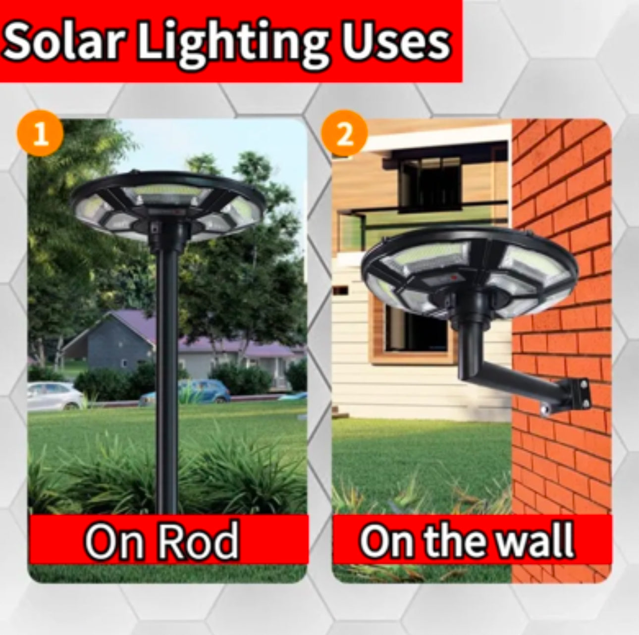 1500W Solar UFO Motion Sensor All in one Solar Garden Street Light With Remote Control - Energize Trek