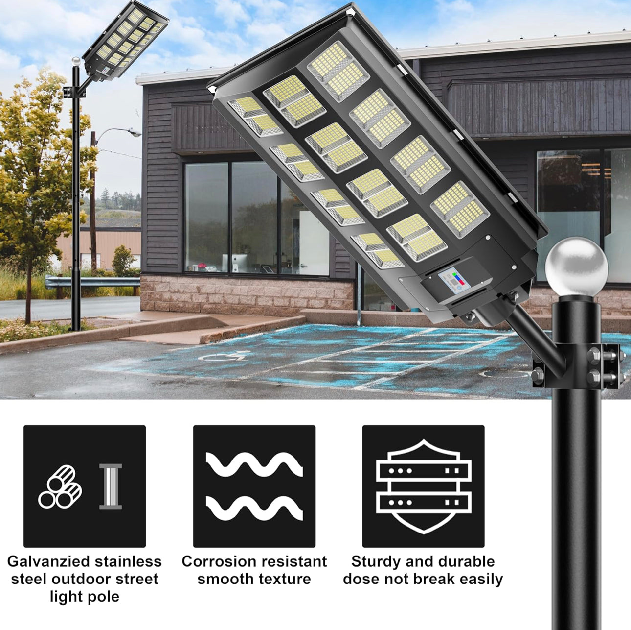 20Ft Commercial Grade Street/Parking/Flag Light Pole, Aluminum + Cage 1-Pack - Energize Trek