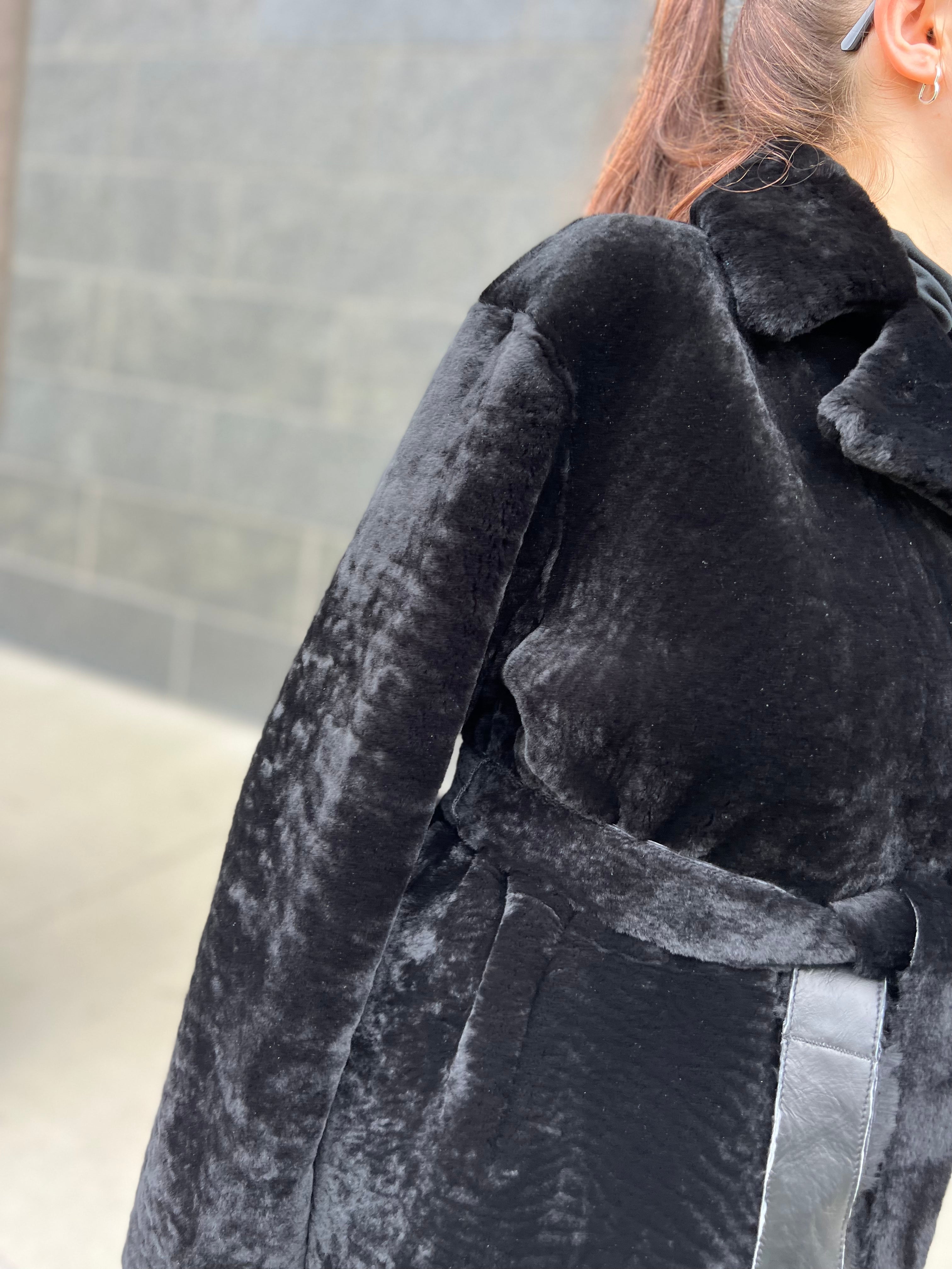 Genuine Shearling Merino Lamb Leather Coat by Punto Leather - Energize Trek