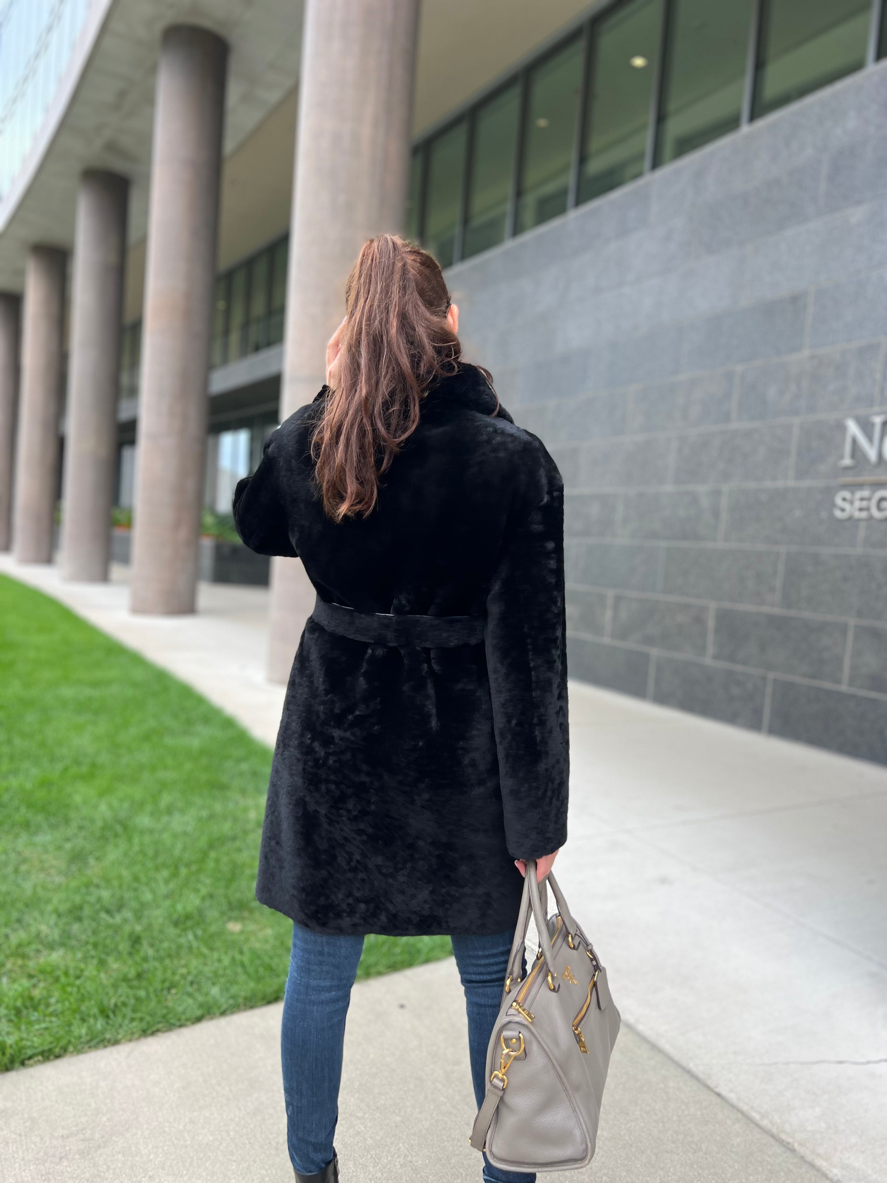Genuine Shearling Merino Lamb Leather Coat by Punto Leather - Energize Trek