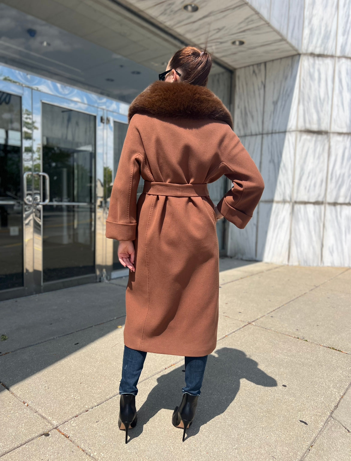 Genuine Polar Fox Tailored Cashmere Wool Coat - Energize Trek