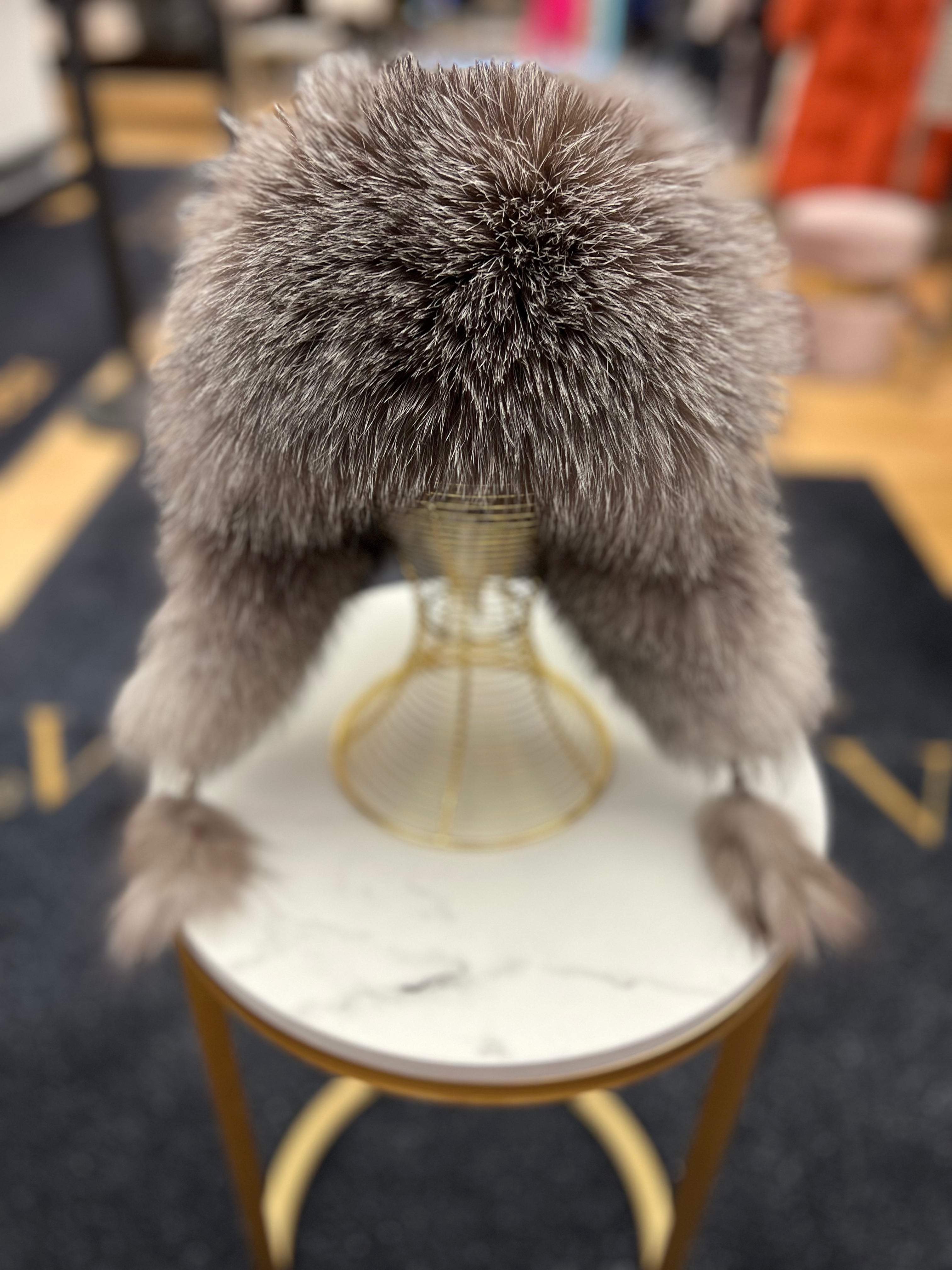 Genuine Silver Fox Fur Genuine Leather Hat - Energize Trek