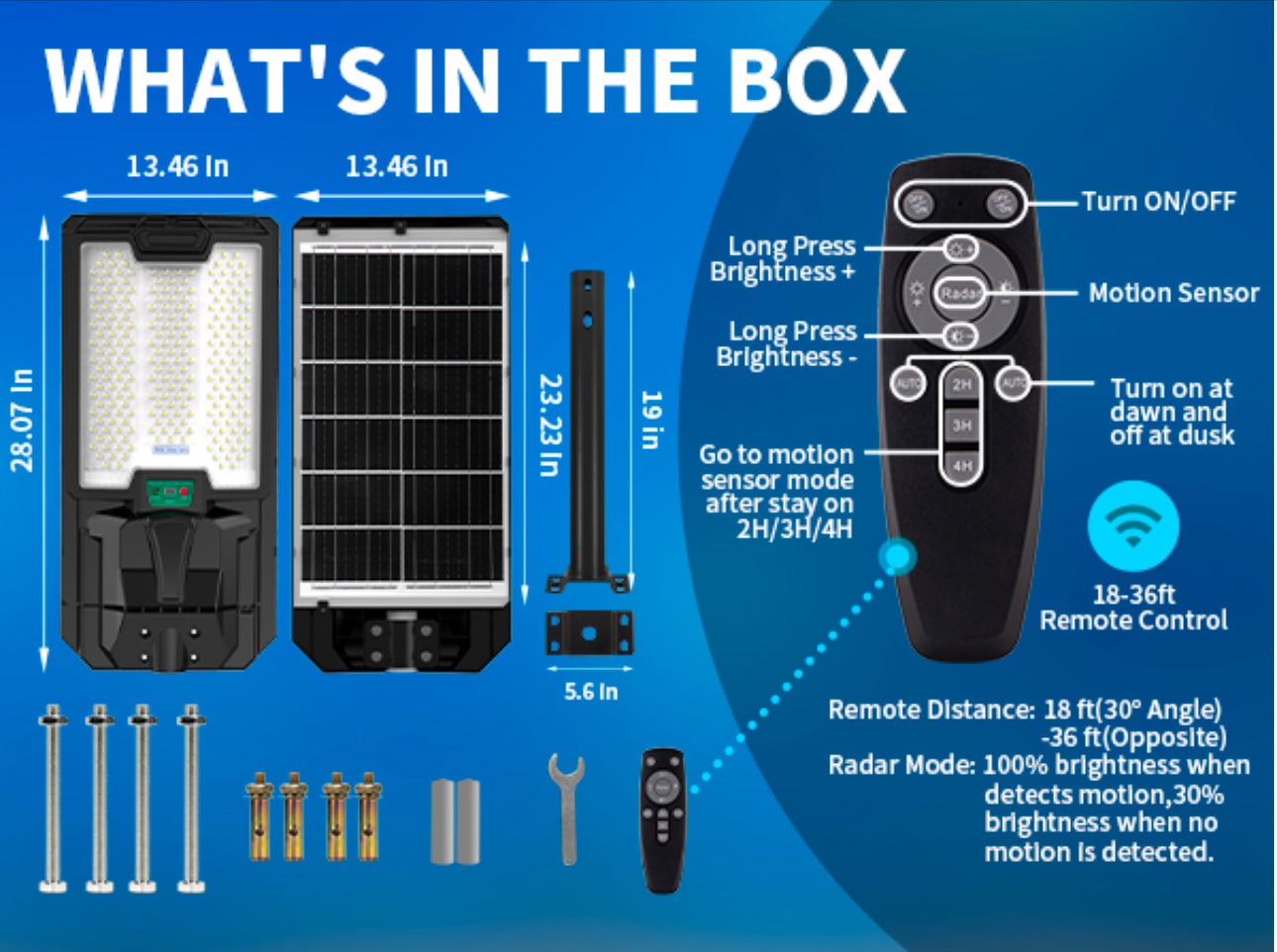 5200W Solar Street Lights Outdoor, Waterproof Commercial Dusk to Dawn, 200000LM Solar Flood Lights Outdoor Motion Sensor - Energize Trek