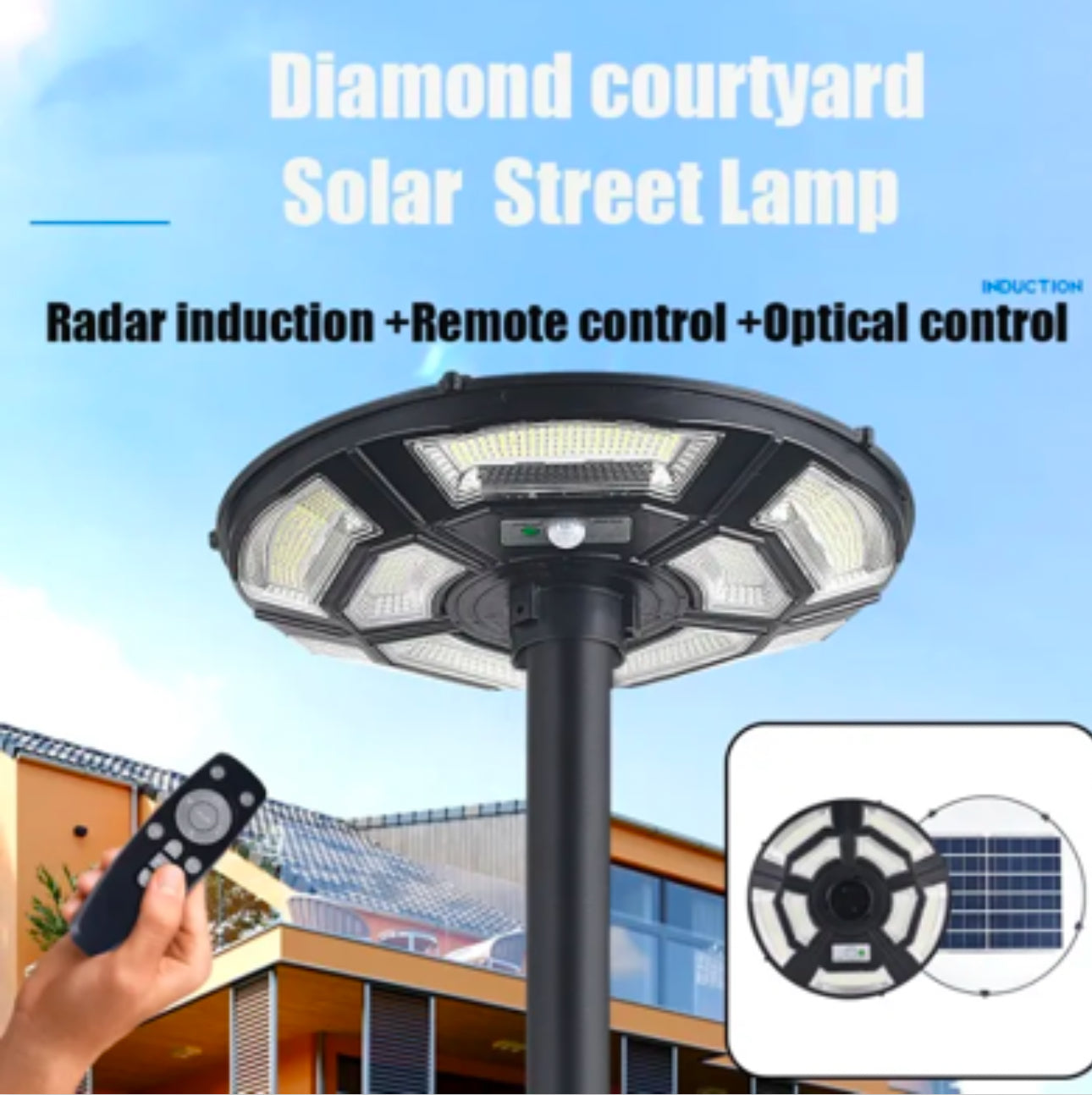 1500W Solar UFO Motion Sensor All in one Solar Garden Street Light With Remote Control - Energize Trek