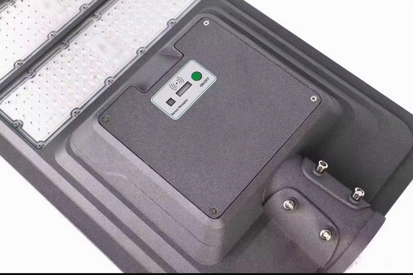 9000W Aluminum Frame All In One Solar Street /Parking Lights Motion Sensor, Dusk to Dawn 180000LM with Remote Control - Energize Trek
