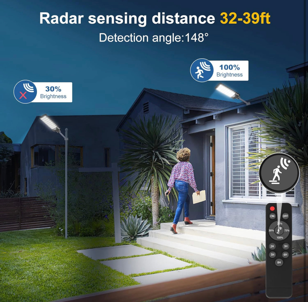 2200W Solar Street Light Parking Lot Lights, 6500K Solar Led Outdoor Lights, Solar Lights Outdoor Waterproof, Dusk to Dawn - Energize Trek