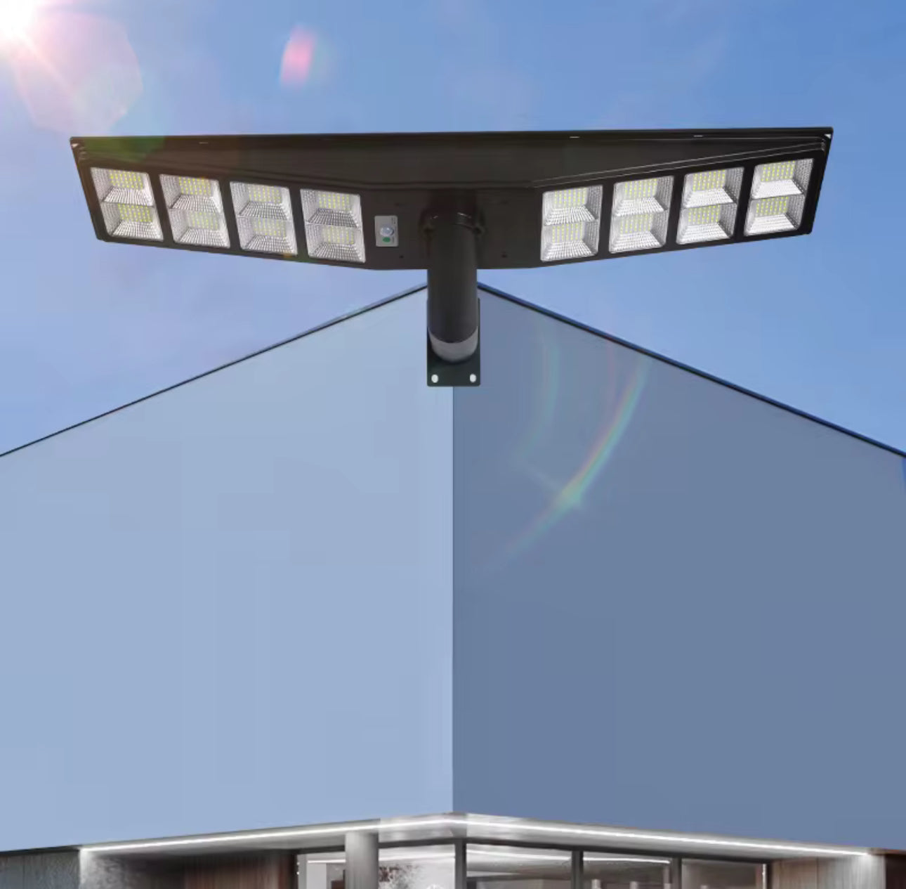 9000W All-in-One Double Side Solar Street Light Road Path Motion Sensor Parking a lot IP65 Waterproof - Energize Trek