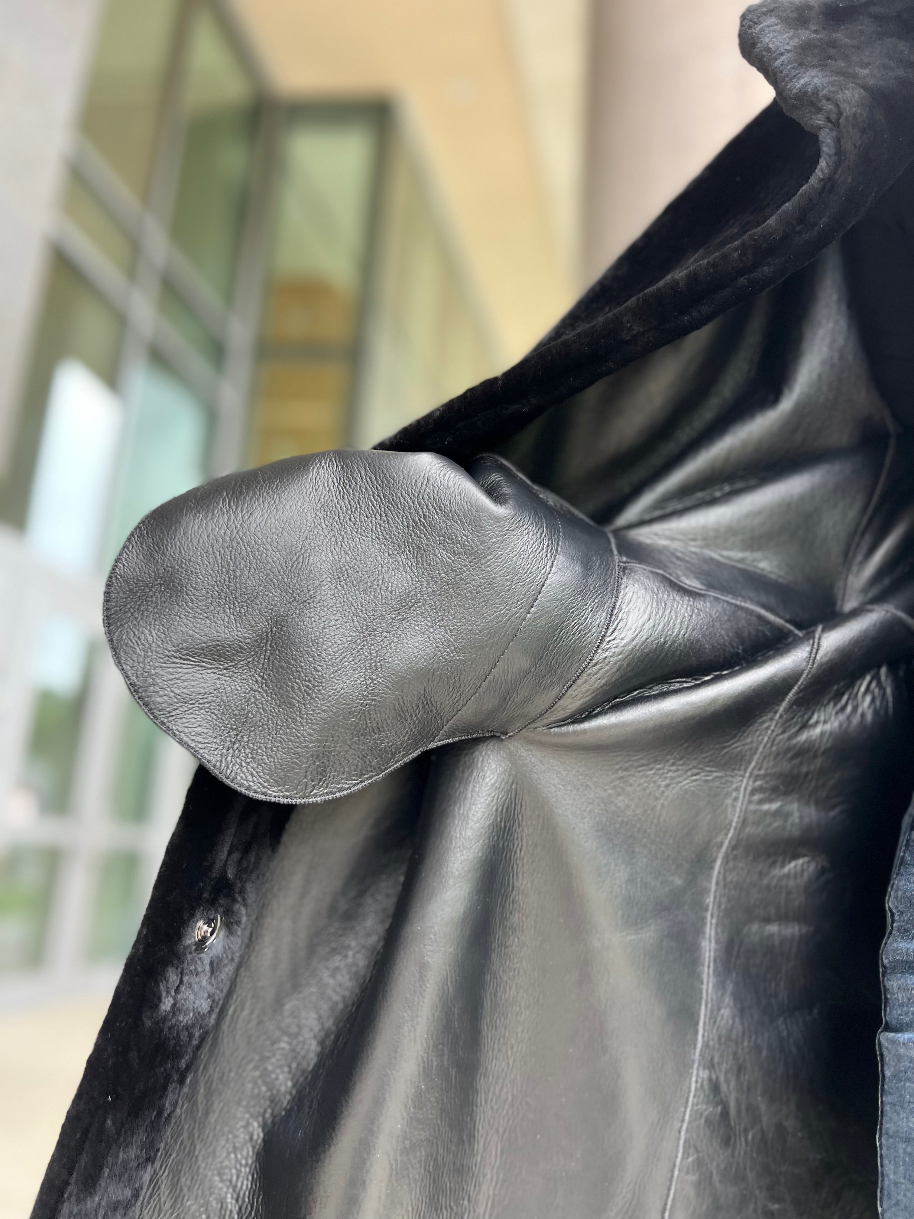 Genuine Shearling Merino Lamb Leather Coat by Punto Leather - Energize Trek