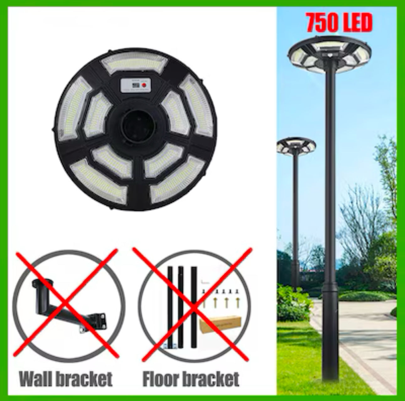1500W Solar UFO Motion Sensor All in one Solar Garden Street Light With Remote Control - Energize Trek
