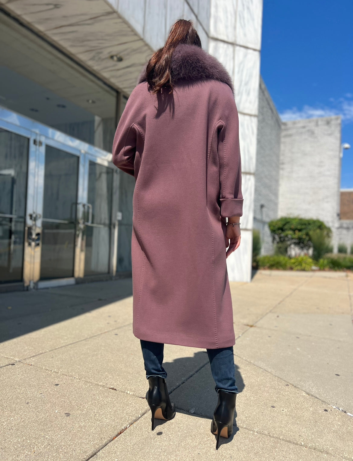 Genuine Polar Fox Tailored Cashmere Wool Coat - Energize Trek