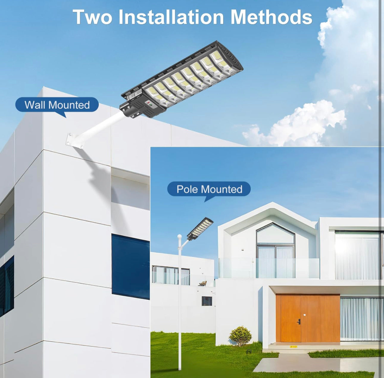 2200W Solar Street Light Parking Lot Lights, 6500K Solar Led Outdoor Lights, Solar Lights Outdoor Waterproof, Dusk to Dawn - Energize Trek