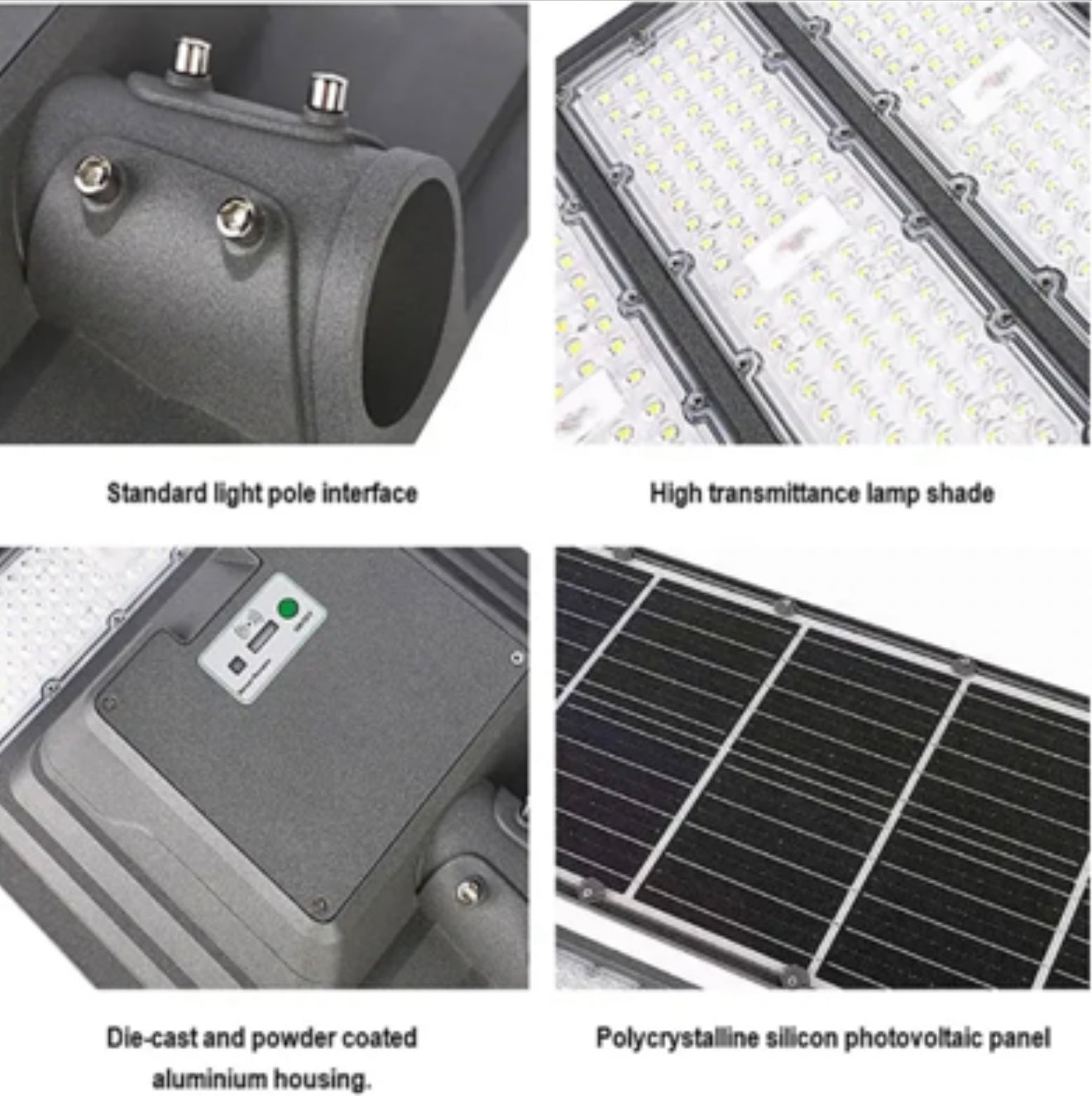 9000W Aluminum Frame All In One Solar Street /Parking Lights Motion Sensor, Dusk to Dawn 180000LM with Remote Control - Energize Trek