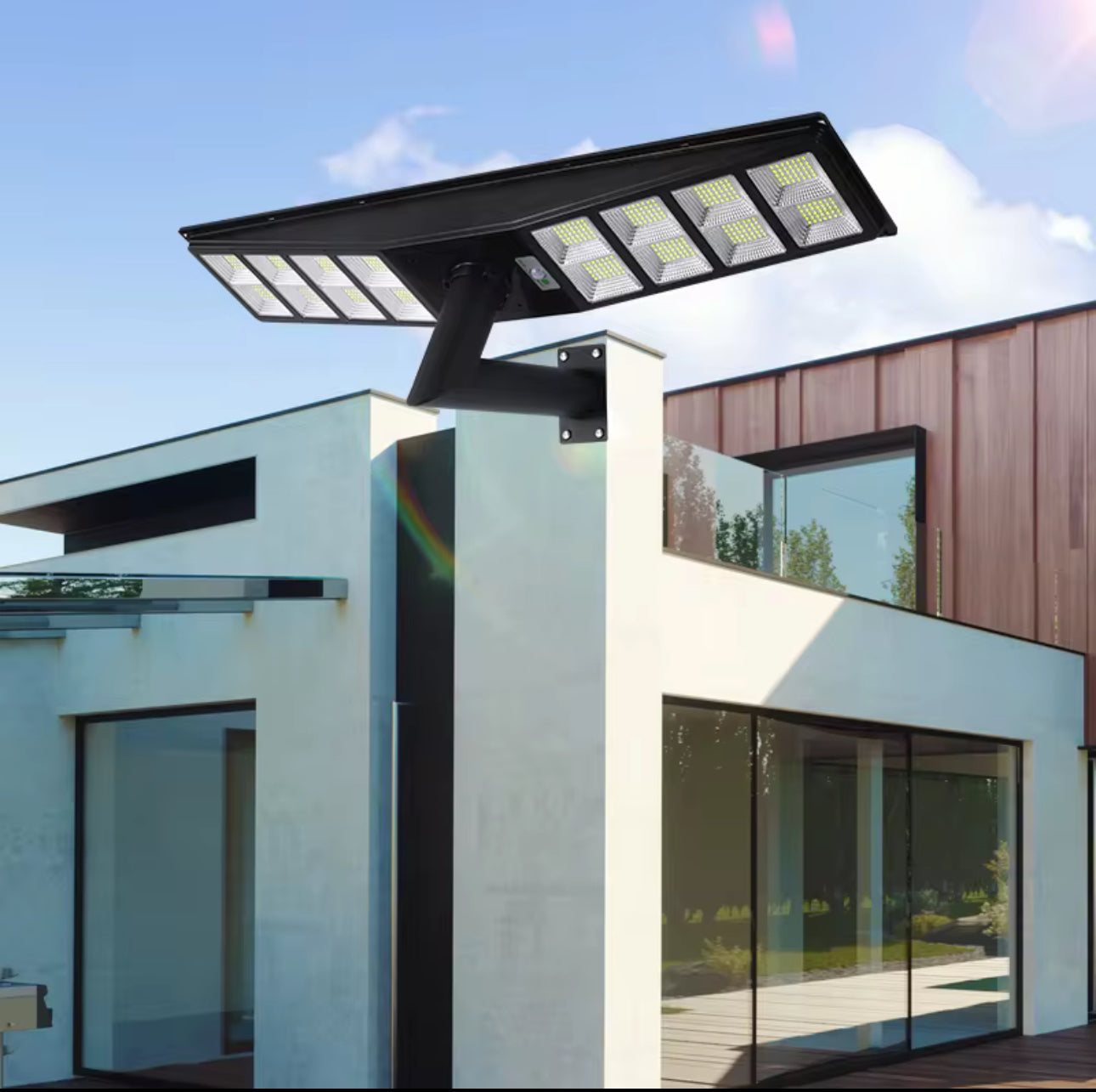 9000W All-in-One Double Side Solar Street Light Road Path Motion Sensor Parking a lot IP65 Waterproof - Energize Trek
