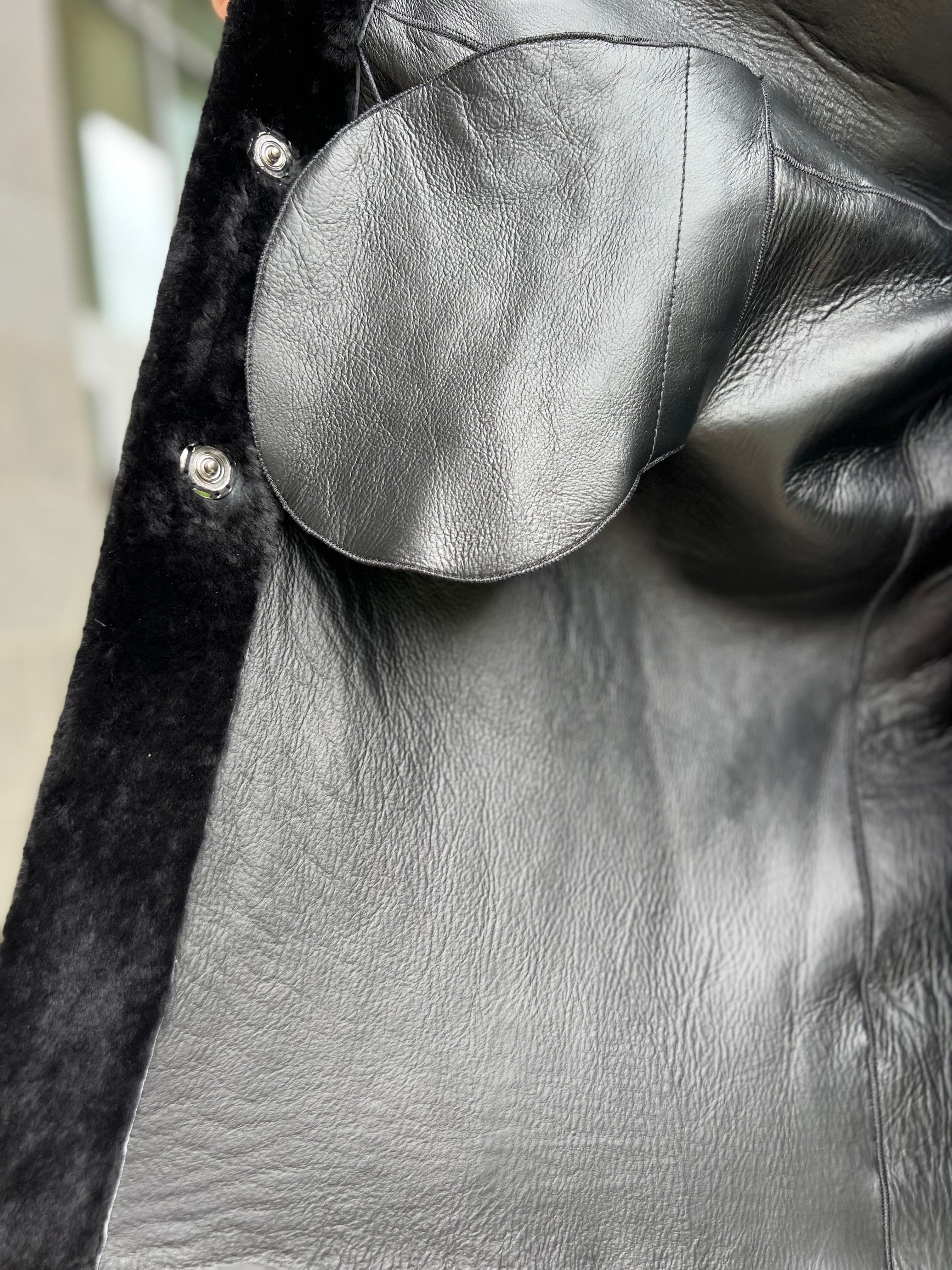 Genuine Shearling Merino Lamb Leather Coat by Punto Leather - Energize Trek