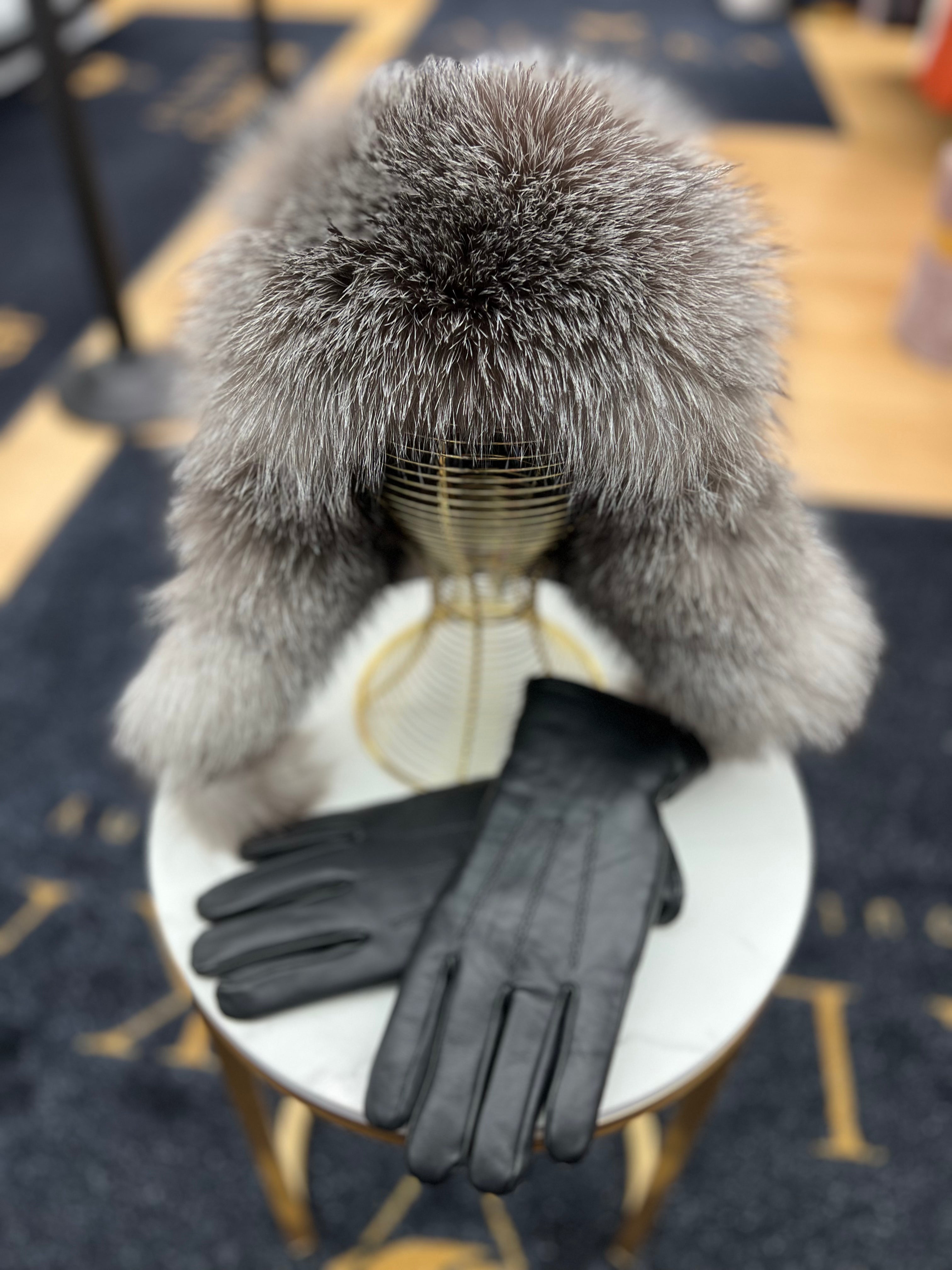 Genuine Silver Fox Fur Genuine Leather Hat - Energize Trek