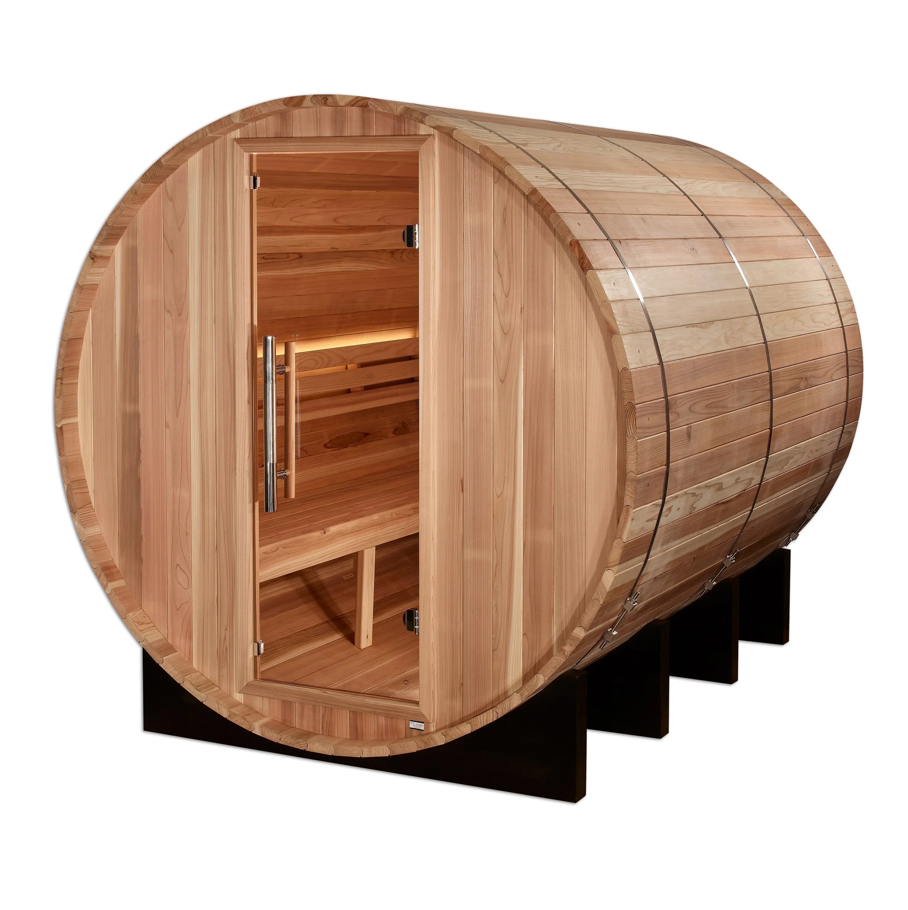Golden Designs "Klosters" 6-Person Outdoor Barrel Traditional Sauna - Energize Trek