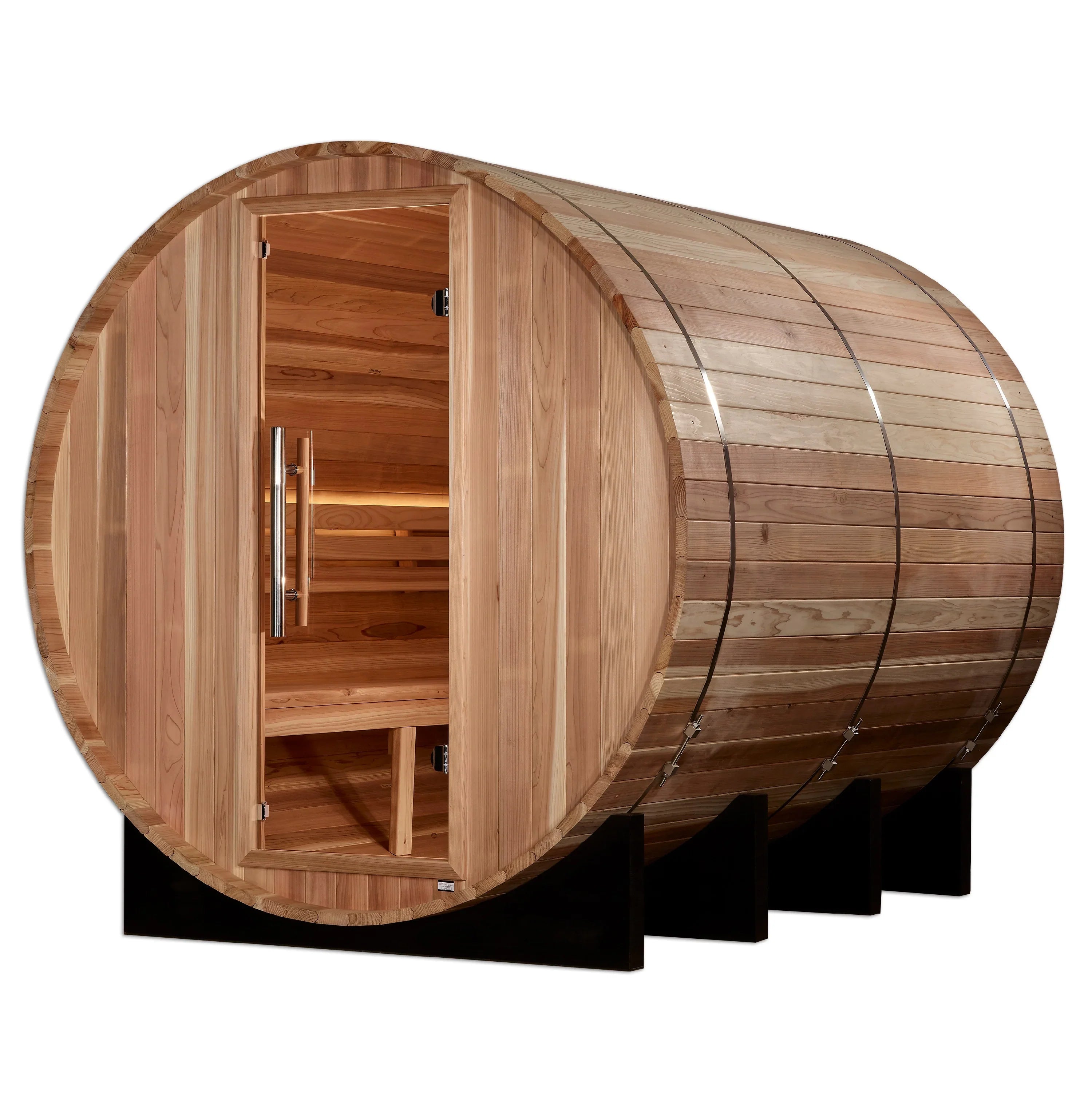 Golden Designs "Klosters" 6-Person Outdoor Barrel Traditional Sauna - Energize Trek