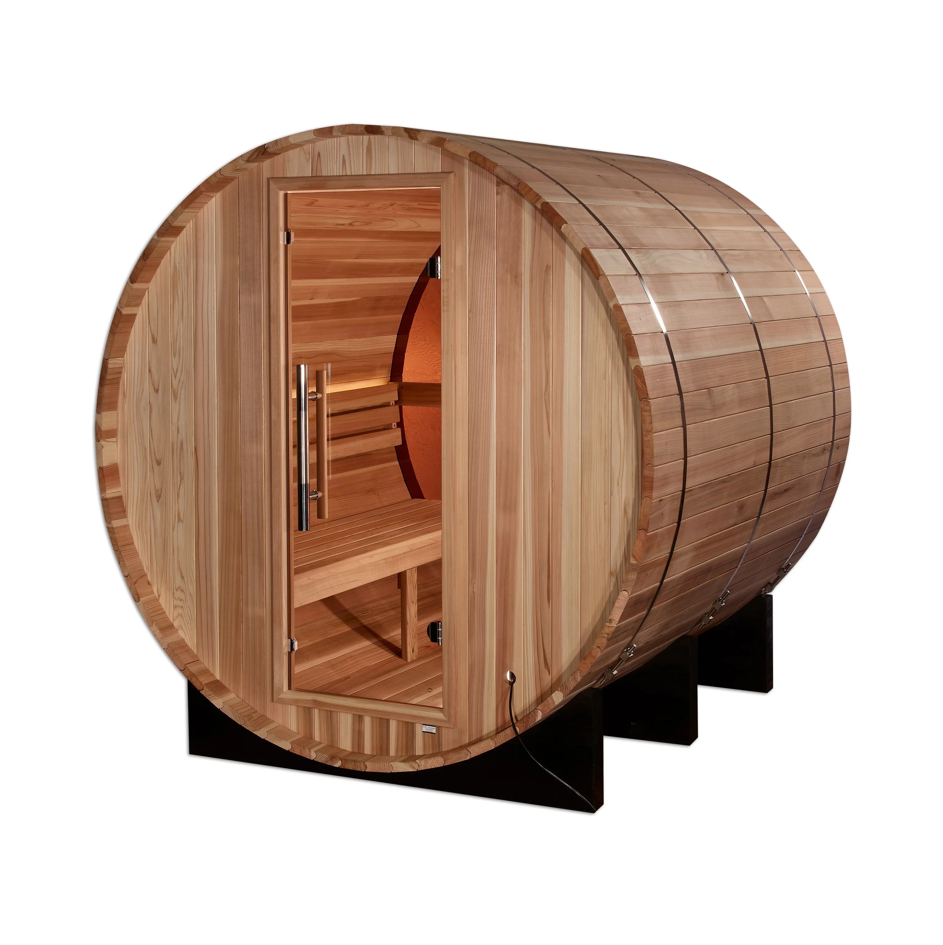 Golden Designs Zurich – 4 person Indoor Traditional Sauna – Hemlock, Touchscreen, Bluetooth, LED Lighting - Energize Trek