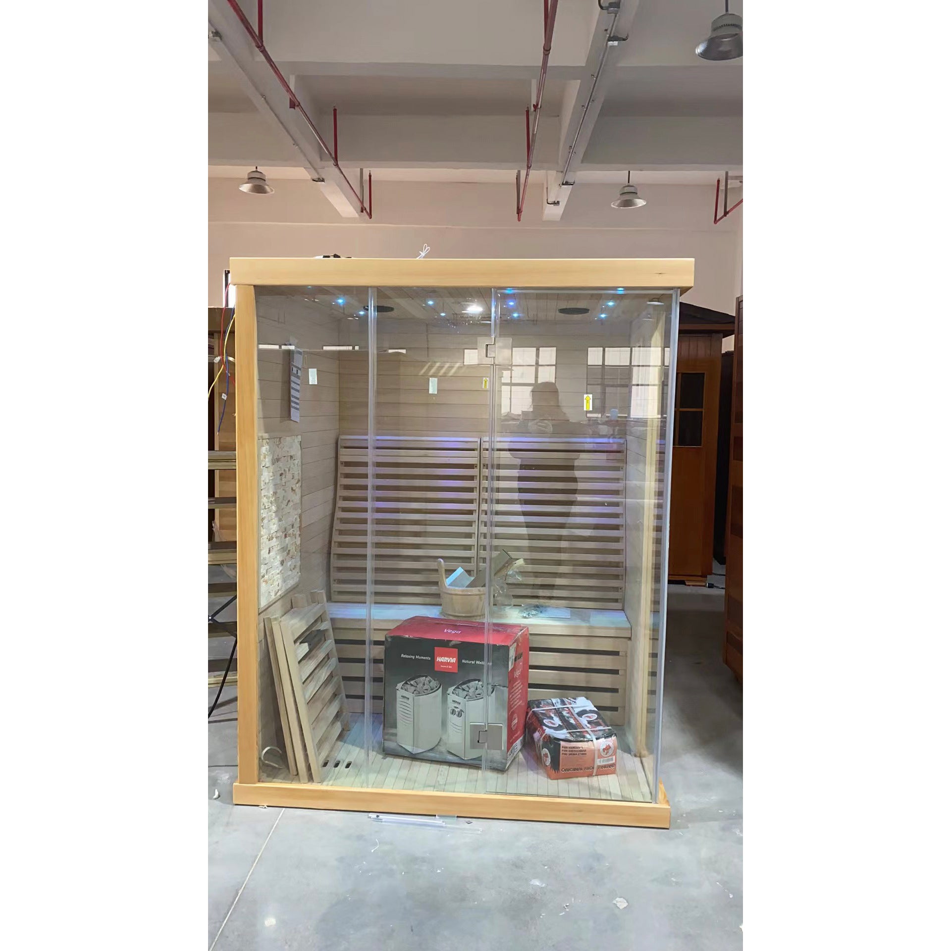 SAUNA EVOLUTION® Commercial Finnish Bath Home Sauna Indoor Steam Room Glass 03 - Energize Trek